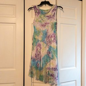 Disorderly Kids 14 1/2 Blue/Green/Purple Floral Dress